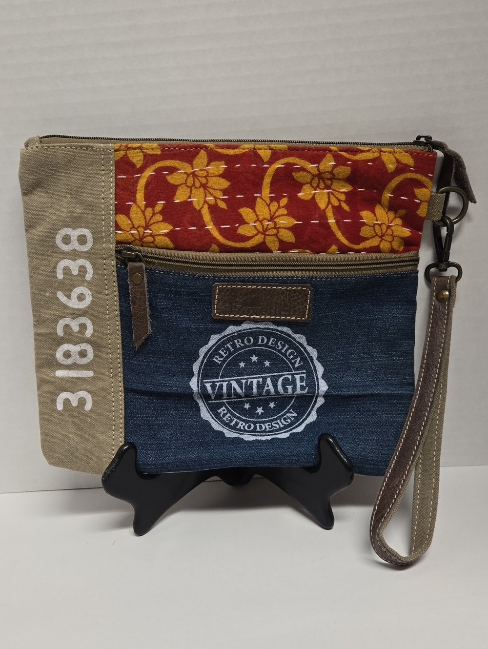 Vntg Travelteli Retro Design Wristlet EUC 10.75"x9.25"
